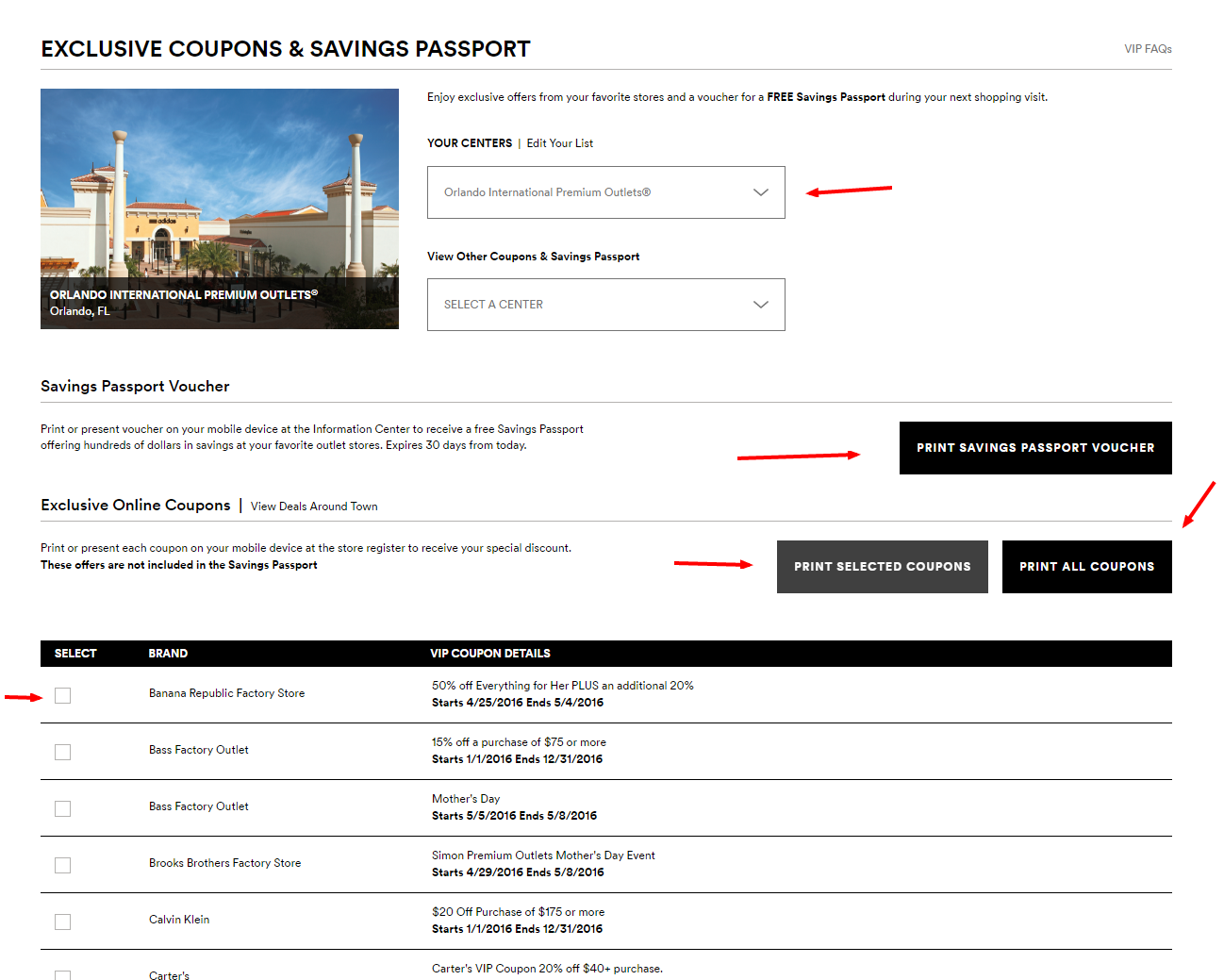 Explore Exclusive Coupons Savings Passport – Premium Outlets